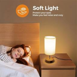SPETLEK Touch Control Bedside Lamp 3 Way Dimmable Table Light with USB in Cool White - thumbnail 5
