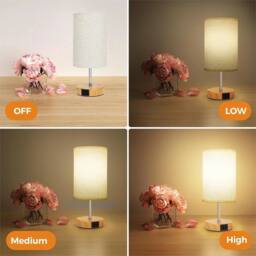 SPETLEK Touch Control Bedside Lamp 3 Way Dimmable Table Light with USB in Cool White - thumbnail 6