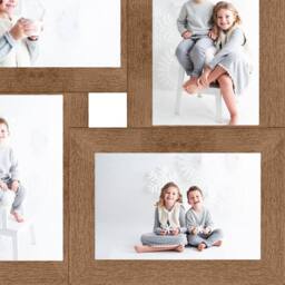 Berkfield Home Collage Photo Frame for 4x(10x15 cm) Picture Light Brown MDF - Size: 10x15 cm - thumbnail 4