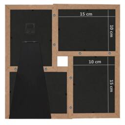 Berkfield Home Collage Photo Frame for 4x(10x15 cm) Picture Light Brown MDF - Size: 10x15 cm - thumbnail 7