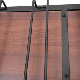 VOGREX Single Tier Wall Wine Rack Holds 5 Bottles Glasses Home Bar in Brown - thumbnail 4