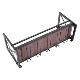 VOGREX Single Tier Wall Wine Rack Holds 5 Bottles Glasses Home Bar in Brown - thumbnail 1