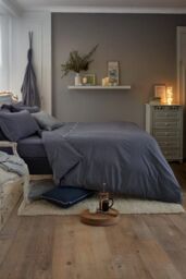 Deyongs Southwick Melange Look Fitted Sheet - Smooth, Soft & Breathable - 1846 in Navy - Size: Double - thumbnail 3