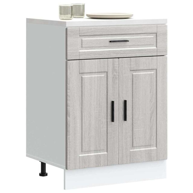 Berkfield Home Kitchen Base Cabinet¬†Porto Grey Sonoma Engineered Wood - image 1