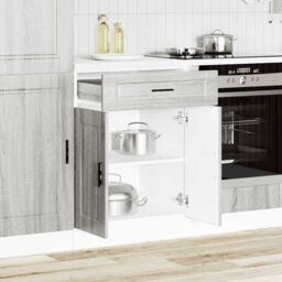 Berkfield Home Kitchen Base Cabinet¬†Porto Grey Sonoma Engineered Wood - thumbnail 3
