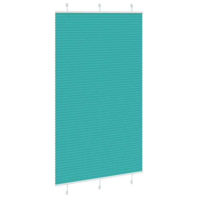 Berkfield Home Pleated Blind Petrol Green 120x200 cm Fabric Width 119.4 cm Polyester in Turquoise - image 1