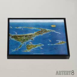 "Artery8 Macdonald 1958 Map Cape Cod & The Islands Framed Canvas Wall Art Print in Blue - Size: W12"" x H16""" - thumbnail 2