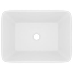 Berkfield Home Luxury Wash Basin Matt White 41x30x12 cm Ceramic - Size: 41 x 30 x 12 cm - thumbnail 3