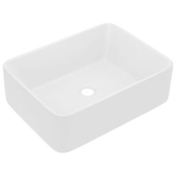 Berkfield Home Luxury Wash Basin Matt White 41x30x12 cm Ceramic - Size: 41 x 30 x 12 cm - thumbnail 2