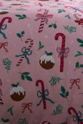 Fusion 'Festive Fancy ' Festive Print Duvet Cover Set in Pink - Size: Double - thumbnail 3