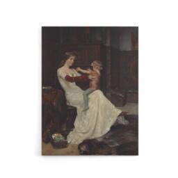 "Artery8 Albert Edelfelt Queen Bianca of Namur With Son Canvas Wall Art Print - Size: W12"" x H16""" - thumbnail 1