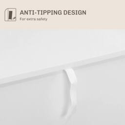 NESTLUNE Sideboard Buffet Cabinet with Adjustable Shelf in White - Size: 100 cm x 15 cm - thumbnail 3