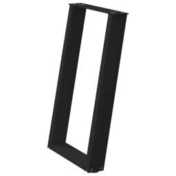 Berkfield Home vidXL Dining Table Legs U-Shaped 2 pcs Black 60x(72-73) cm Steel - thumbnail 4