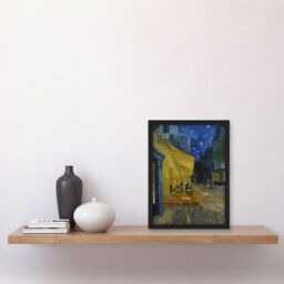 Artery8 Van Gogh Cafe Terrace at Night Place du Forum Painting Artwork Framed Wall Art Print A4 in Black - thumbnail 2