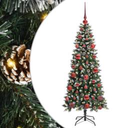 Berkfield Home Artificial Christmas Tree with 150 LEDs Green 66 x 66 x 150 cm - thumbnail 2