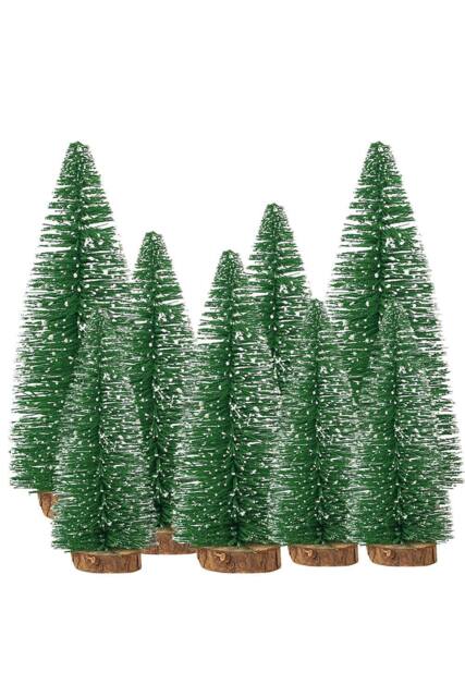 Neel Blue Set of 8pcs Mini Christmas Trees Xmas Table Top Accessories in Green - image 1