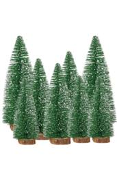 Neel Blue Set of 8pcs Mini Christmas Trees Xmas Table Top Accessories in Green - thumbnail 1