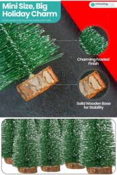 Neel Blue Set of 8pcs Mini Christmas Trees Xmas Table Top Accessories in Green - thumbnail 4