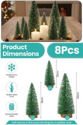 Neel Blue Set of 8pcs Mini Christmas Trees Xmas Table Top Accessories in Green - thumbnail 2