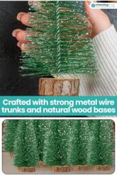 Neel Blue Set of 8pcs Mini Christmas Trees Xmas Table Top Accessories in Green - thumbnail 3