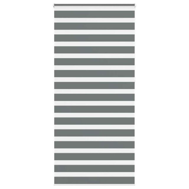 Berkfield Home Zebra Blind Dark Grey 100x230 cm Fabric Width 95.9 cm Polyester - image 1