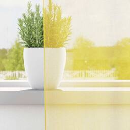Berkfield Home Voile Curtains with Grommets 2 pcs Yellow - thumbnail 1