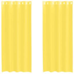 Berkfield Home Voile Curtains with Grommets 2 pcs Yellow - thumbnail 3