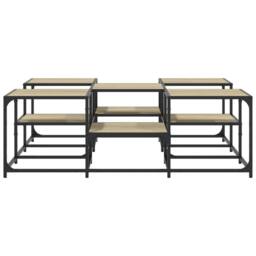 Berkfield Home Coffee Table Sonoma Oak 121x121x40 cm Engineered Wood in Light Tan - Size: 121 x 121 x 40 cm - thumbnail 5