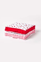Homescapes Cotton Hearts Floor Cushion in Red - Size: 50 cm x 50 cm - thumbnail 6
