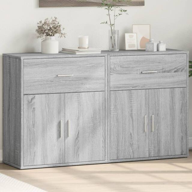Berkfield Home Sideboards 2 pcs Grey Sonoma 60x31x70 cm Engineered Wood - Size: 60 x 31 x 70 cm - image 1