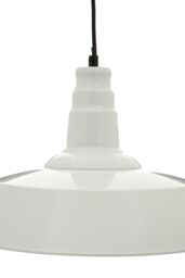 Orsina Grey Pendant Light With Gunmetal Exterior, Lamp With Slim Black Drop Cord, Hanging Light With Canopy in White - thumbnail 4
