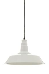 Orsina Grey Pendant Light With Gunmetal Exterior, Lamp With Slim Black Drop Cord, Hanging Light With Canopy in White - thumbnail 2
