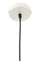 Orsina Grey Pendant Light With Gunmetal Exterior, Lamp With Slim Black Drop Cord, Hanging Light With Canopy in White - thumbnail 3