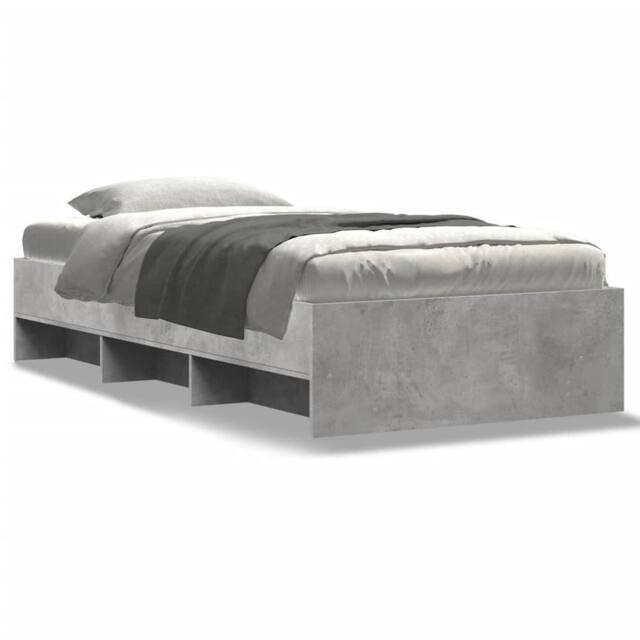 Berkfield Home Bed Frame without Mattress Concrete Grey 100x200cm Engineered Wood - Size: 100x200 cm - image 1