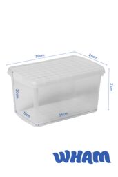 Wham Clip 3x 14L Rectangular Plastic Storage Boxes with Clip Lock Lids in Clear - thumbnail 6