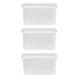 Wham Clip 3x 14L Rectangular Plastic Storage Boxes with Clip Lock Lids in Clear - thumbnail 1