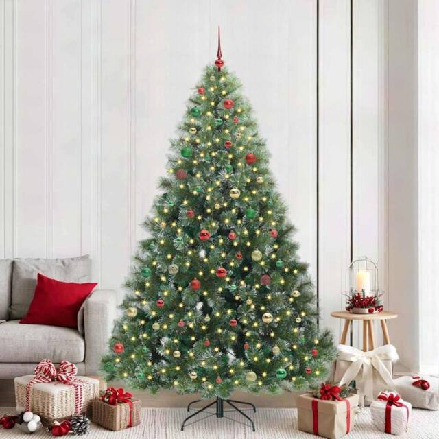 Berkfield Home Artificial Christmas Tree with 300 LEDs Green 210 cm PE & PVC - image 1
