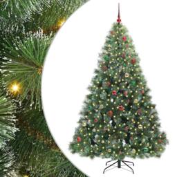 Berkfield Home Artificial Christmas Tree with 300 LEDs Green 210 cm PE & PVC - thumbnail 2