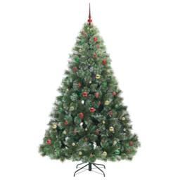 Berkfield Home Artificial Christmas Tree with 300 LEDs Green 210 cm PE & PVC - thumbnail 6