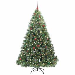 Berkfield Home Artificial Christmas Tree with 300 LEDs Green 210 cm PE & PVC - thumbnail 3