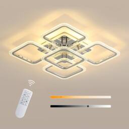 Pheashine Dimmable LED Ceiling Light, 3000-6500K for Living Room Bedroom, 56cm in White - thumbnail 1