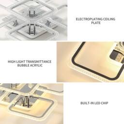 Pheashine Dimmable LED Ceiling Light, 3000-6500K for Living Room Bedroom, 56cm in White - thumbnail 4