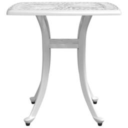 Berkfield Home Garden Table White 53x53x53 cm Cast Aluminium - Size: 53 x 53 x 53 cm - thumbnail 6