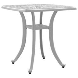 Berkfield Home Garden Table White 53x53x53 cm Cast Aluminium - Size: 53 x 53 x 53 cm - thumbnail 7