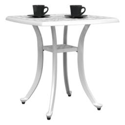 Berkfield Home Garden Table White 53x53x53 cm Cast Aluminium - Size: 53 x 53 x 53 cm - thumbnail 4