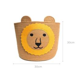 Voltico Large Animal Cotton Storage Basket - Foldable, 30cm in Light Brown - thumbnail 4