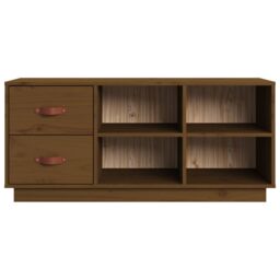 Berkfield Home Shoe Bench Honey Brown 100x34x45 cm Solid Wood Pine - Size: 100 x 34 x 45 cm - thumbnail 6