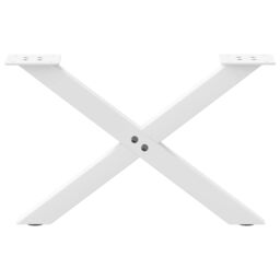 Berkfield Home Coffee Table Legs X-Shaped 2 pcs White 50x(30-31) cm Steel - thumbnail 4