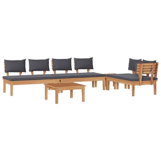 Berkfield Home 5 Piece Garden Dining Set with Cushions - Solid Teak Wood in Brown - image 1