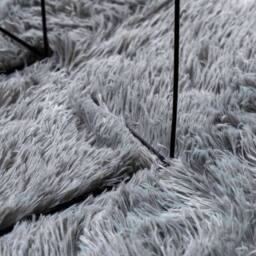 Berkfield Home Shaggy Rug High Pile NAVARRA Light Grey 200x200 cm Polyester - Size: Medium - thumbnail 7